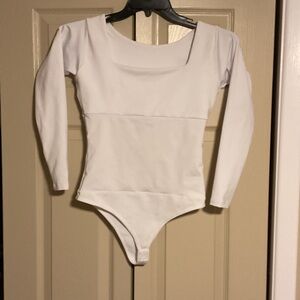 White Long Sleeve Women One Piece Shapewear bodysuit
